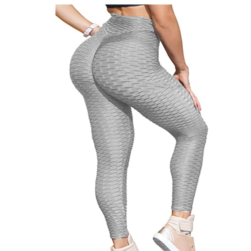 Leggings Tik Tok for Women High Waist Tummy Control Booty Bubble Hip Lifting Workout Running Tights Yoga Pants Plus Size 