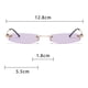 thumbnail image 2 of Gafas de sol rectangulares sin montura delgadas Gafas transparentes delgadas vintage Bisagra de resorte, 2 of 5