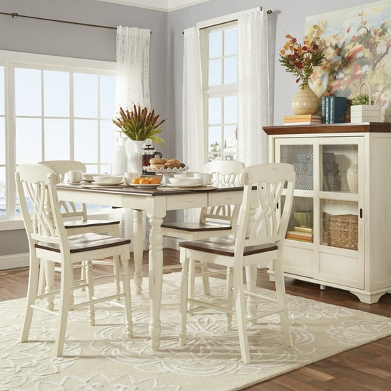 Weston Home Two Tone 5-Piece Counter Height Dining Set ...