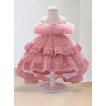 thumbnail image 5 of BemeyourBBs Toddler Baby Girl Tulle Prom Tutu Dress Sparkly Sequin Tulle Dress Princess Wedding Birthday Party Dress Blessing Baptism Day Dresses Asymmetrical Prom Ball Gown, 5 of 9