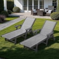 thumbnail image 7 of Nalone Outdoor Chaise Lounge Chair Set of 2, 5-Position Adjustable Pool Lounge Chair with Wheels & Cup Holder, HDPE Patio Lounge Chair with Textilene Surface for Outside, Poolside(Gray), 7 of 7