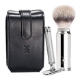 thumbnail image 2 of MÜHLE TRAVEL Black Leather Case Silvertip Fiber Safety Razor Travel Set, 2 of 4