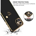 thumbnail image 2 of iPhone 12 Love Heart Cute Case with Wristband Kickstand, Soft TPU Bumper, Slim Shockproof Protection for Girls Women - Black, 2 of 8