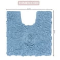 thumbnail image 3 of Home Weavers Bell Flower Bathroom Rug Toilet Rugs U Shaped Contour, Thick Toilet Rug, Non-Slip Contour Mat for Bathroom,100% Cotton Soft Absorbent Water, Machine Washable, 20"x20" Contour Sky Blue, 3 of 8
