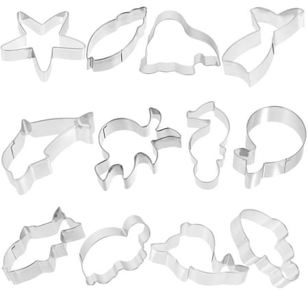 

NUOLUX 12pcs Ocean Creature Cookie Cutter Metal Cookie Cutters Molds Cookie Baking Cutter Mold