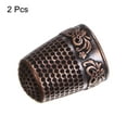 thumbnail image 3 of Unique Bargains Sewing Thimble Copper Sewing Thimble Finger Protector, Red Bronze 2 Pack, 3 of 5