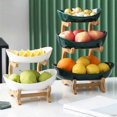 thumbnail image 4 of Fruit Plate, Living Room Kitchen Snack Plate, Modern Dried Fruit Plate Stand Cake Stand, Fruit Basket Green Three-Layer, 4 of 4
