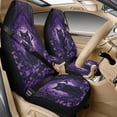 thumbnail image 2 of Xixirimido Black Cat Purple Forest Leaf Print 5Pcs Car Seat Covers & Seatbelt Covers & Center Console Cover Set Universal Auto Accessories Fit for SUV Sedan Van Truck Leather Front Seat Cover, 2 of 8