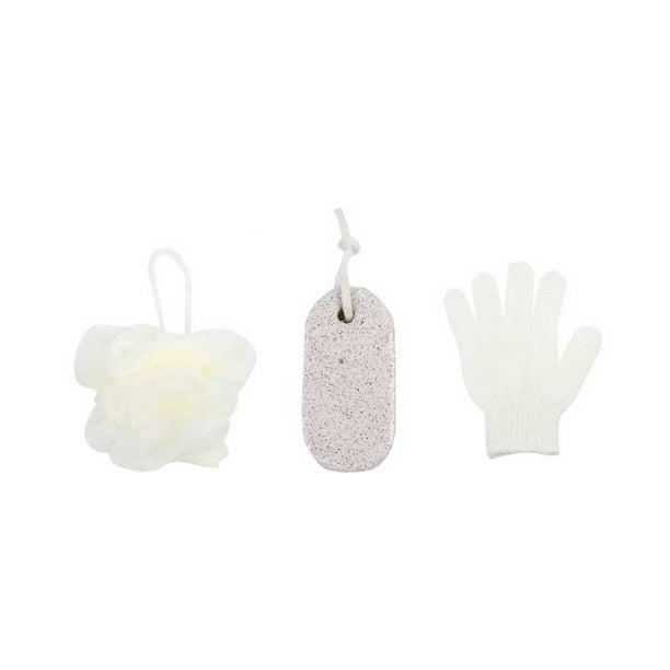 Billuyoard Juego de baño de 3 uds., flor de baño, exfoliante, masaje corporal, esponja, guantes, toalla, hidratante, SPA, Peeling, herramientas de lavado, Juegos de accesorios de baño Billuyoard HA074804-00