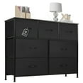 thumbnail image 4 of 1pc Rustic Wooden Dresser With Metal Frame, 7 Fabric Drawers Storage Tower, Classic Tall Chest Organizer Unit, Lightweight Quick Assemble Cabinet For Bedroom, 39.3 X 11.8 X 50.5 Inches, 4 of 18