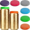 thumbnail image 1 of Soda Can Lids, 6-pack Reusable Silicone Can Covers For Soda/beverage/beer, Fits Standard Soda Cans (multicolored), 1 of 5
