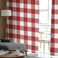 thumbnail image 4 of Farmhouse Buffalo Plaid Sheer Curtains 72 Inches Long 2 Panels Set, Window Sheer Curtains for Living Room/Bedroom, Red White Checkered Light Filtering Rod Pocket Curtain 52'' x 72'' x 2, 4 of 7