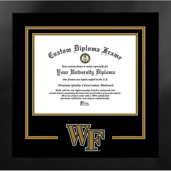 Wake Forest Demon Deacons 14w x 11h Spirit Diploma Manhattan Black Frame with Bonus Campus Images Lithograph (value savings $59)