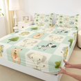 thumbnail image 3 of Castle Fairy Bear Zebra Elephant Lion 4pcs Bed Sheets,Geometric Plaid King Sheets,Cute Animal Super Cozy Sheet Set,Ultra Soft Kawaii Home Decor, 3 of 7