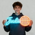 thumbnail image 2 of UPONRAY Single Line Custom Neon Signs with Basketball, Usb Powered with Adjustable Brightness Wall Decor for Gifts, Cool White, 10 inch, 2 of 8