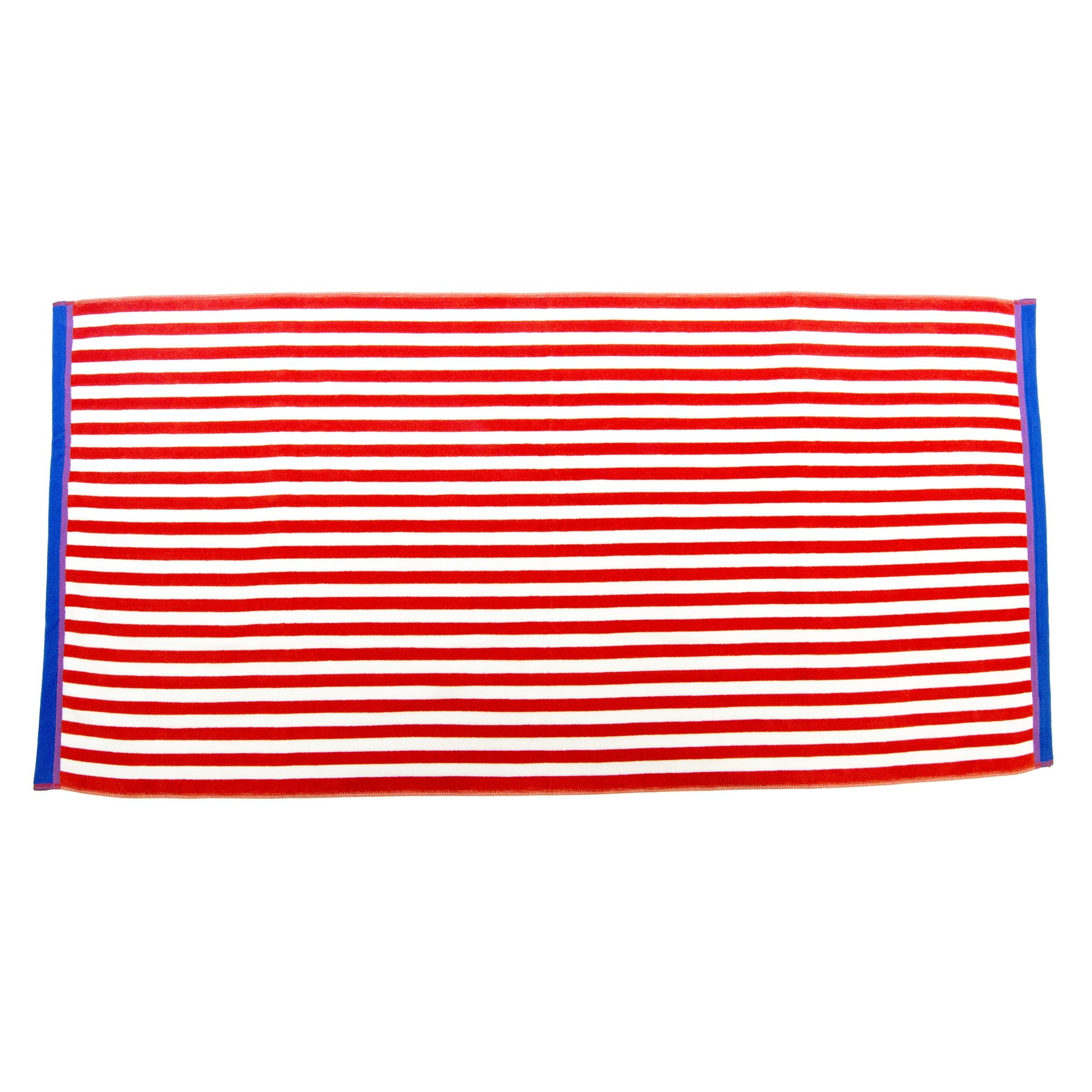 Red Striped Pool / Beach Towel 100% Cotton 75x150cm Large Stripe Bath Towels