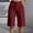Wine, variant on High Waist Pleated Suit-Style Bermuda Shorts, Crisp Structured Shorts for Office & Business Wear Yellow M