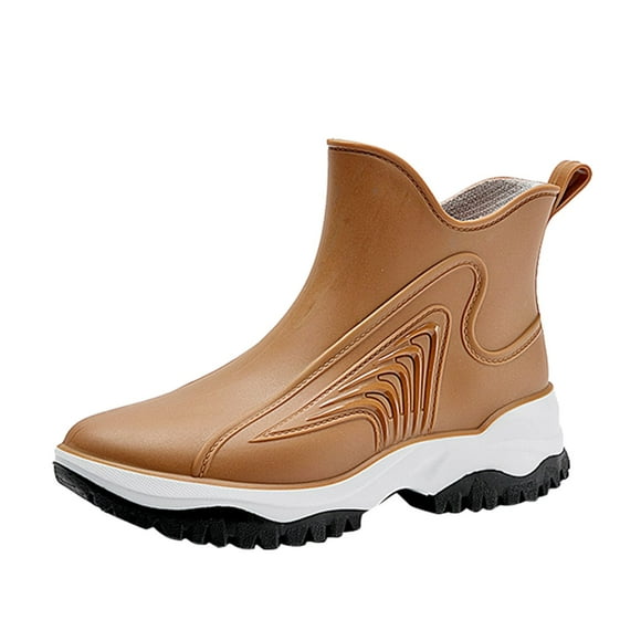 Kcodviy Women's Rain Shoes Outside Chicken Print Rubber Boots Waterproof Shoes Kitchen Rubber Rain Boots Shoes Soft Bottom Comfortable Wide Rain Shoes for Women Middle Tube Rain Boots