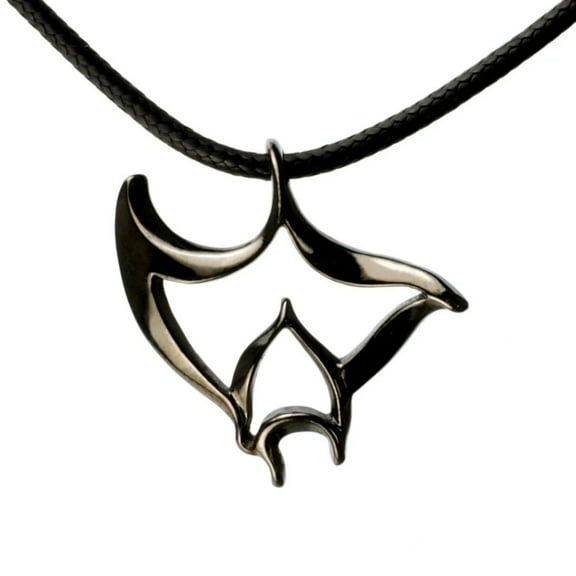Hematite "Big Ray" Manta Ray Ocean Theme Sea LIfe Pewter Pendant Necklace Hematite Finish