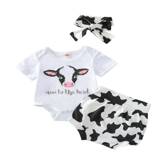 Couvre-chef à Manches Courtes à Motif de Vache à Lettre