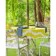 thumbnail image 3 of Outdoor Tablecloth with Umbrella Hole and Zipper 60R Yellow Ripples Stripes Table Cover for Round Tables Waterproof Tabletop Collection for Patio Garden Picnic Camping, 3 of 6
