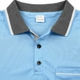 thumbnail image 6 of Zimjoy Long Sleeve Shirts for Men Casual Quick Dry Collared Shirt Big and Tall Henley Golf Shirts Lightweight Button Down Spring Collared Polo Shirt with Pocket, Light Blue XL, 6 of 6