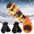 thumbnail image 1 of Guantes de ciclismo para hombres Invierno, acolchado y acolchado para el viento Deportes al aire libre • Aislamiento térmico grueso • Tela transpirable • Correa ajustable en la muñeca • Tiras, 1 of 7