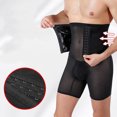 thumbnail image 6 of Compression Underwear Shorts for Men Shapewear High-Rise Tummy Control Bodybuilding Gym Workout Shorts Black, Size M, 6 of 9