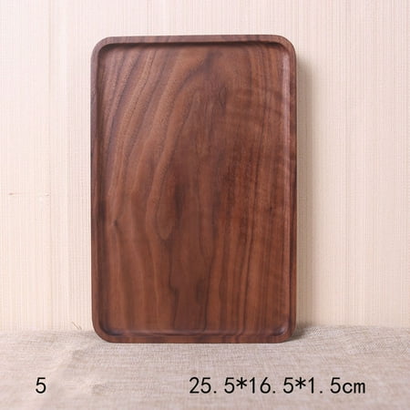 

Livesture Japanese Style Wooden Black Walnut Rectangular Dinner Plate No.5 25x16.5x1.5cm Splicing