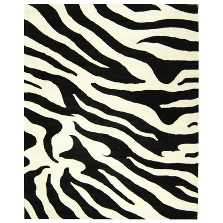 SAFAVIEH Soho Emery Striped Wool Area Rug White/Black 3 6 x 5 6