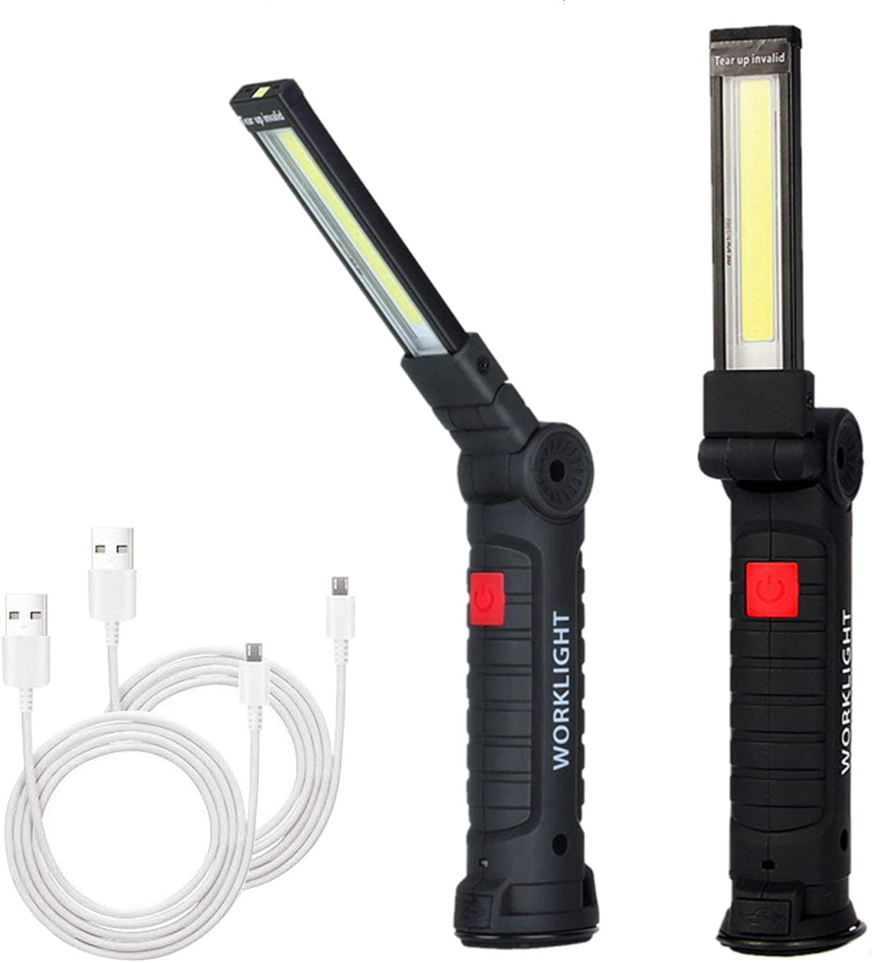4Pack Rechargeable COB 40-LED Work Light Lamp Flashlight Inspect Hand Torch USA 