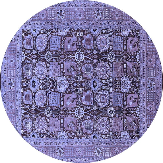 Ahgly Company Indoor Round Oriental Blue Industrial Area Rugs, 8' Round