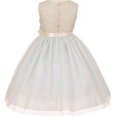thumbnail image 3 of Big Baby Girls Lace Taffeta Jeweled Belt Sash Flowers Girls Dresses Silver XL, 3 of 4