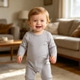 thumbnail image 6 of Newborn Baby Bodysuit for 6-9 Months Baby Long Sleeve Romper Infant Jumpsuit Soft Sleep Play Outfit for Unisex Grey, 6 of 9
