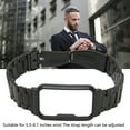 thumbnail image 3 of Bracelet de Montre en Acier Inoxydable avec Pare-Chocs de Protection Noir, Design 2 en 1, Réglable, Grande Protection, 3 of 8