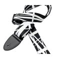 thumbnail image 4 of Walker & Williams TS-84 Black & White Stripes Guitar Strap, 4 of 6