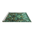 thumbnail image 2 of Ahgly Company Machine Washable Indoor Rectangle Persian Turquoise Blue Traditional Area Rugs, 5' x 8', 2 of 4