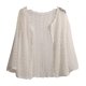 thumbnail image 1 of Women Flare Long Sleeve Knitted Cardigan Hollow Out Crochet Mesh Net Open Front Cropped for Jacket Thin Beach Cover Up T apricot, 1 of 4