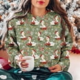 thumbnail image 4 of Women’s Vintage Animal Graphic Ugly Christmas Sweater Long Sleeve Crewneck Pullover Soft Cute Holiday Sweatshirt Casual Festive Top with Playful Xmas Print for Party Wear, 4 of 5