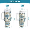 thumbnail image 3 of 40 oz Insulated Stainless Steel Tumbler Double Wall Stainless Steel Tumbler with 2-Way Drinking Elegant and Timeless Blue Flower, 3 of 9