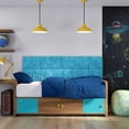thumbnail image 4 of Jaxx Panelist Modern Padded Headboard - Set of 4 Textured Fun Faux Fur Panels - Full/Queen, Maui Turquoise, 4 of 5