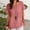 Pink, variant on Womens Tops Dressy Casual Plus Size Crew Neck Short Sleeve Solid Color Cotton Linen Shirts Dressy Loose Fit Tunic Tops