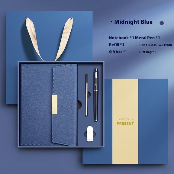 Blue Leather Journal for Men 200 Pages A5 Large Journaling Notebooks Thick Paper Journals for Writing Notebook for Men & Women with Buckle Closure Work Diary