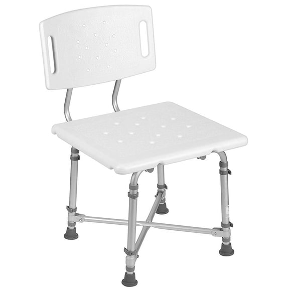 DMI Shower Chair Bath Seat, Aluminum Tub Bench, Adjustable Height, 500 lb Capacity, White