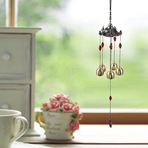 Carillones De Viento Grandes De 20,5 Pulgadas, Carillones De Viento De Metal Chino Con 5 Campanas Carillón De Viento Feng Shui Para Decoración Colgante De Jardín Al Aire Libre