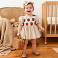 thumbnail image 6 of Gubotare Dress for Baby Girl Baby Girl Romper Dress Outfit Sleeve Rompers with Headband 0 3 6 9 12 18 24 Months (Beige,0-3 Months), 6 of 9