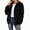 Black, variant on Women's Winter Fleece Jacket Fuzzy Zip-Up Hoodie Sherpa Coat Warm Teddy Outerwear for Casual