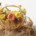 thumbnail image 4 of Artificial Small Wicker Basket with Ribbon Bow Handle, Flower Girl Baskets Empty Gift Basket Rattan Basket for Wedding Flower Basket, 4 of 8