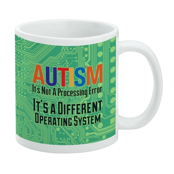 Autism Not a Processing Error Different Operating System White Mug