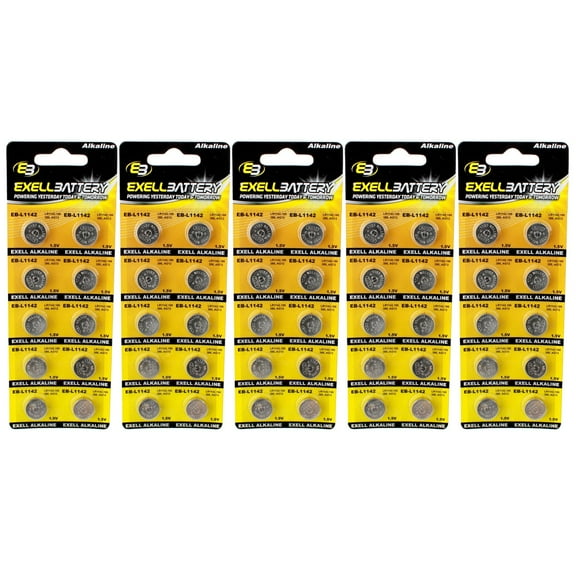 5pc 10pk Exell EB-L1142 Alkaline 1.5V Watch Battery Compatible with AG12 386